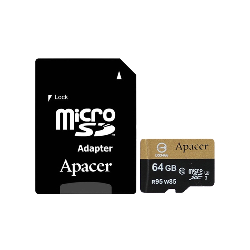 کارت حافظه‌ میکرو اس دی اپیسر کلاس 10 استاندارد UHS-I U3 ظرفیت 64گیگابایت همراه با آداپتور SD