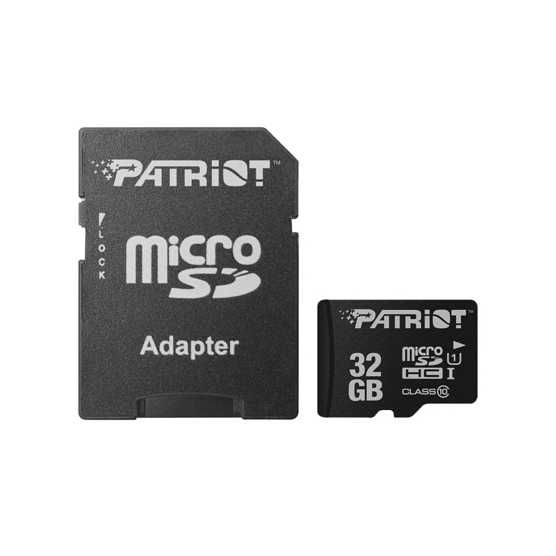 کارت حافظه‌ میکرو اس دی پاتریوت LX Series کلاس 10 استاندارد UHS-I U1 ظرفیت 32 گیگابایت همراه با آداپتور SD