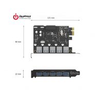 هاب USB3.0 پنج پورت PCI برند اوریکو مدل PVU3-502I