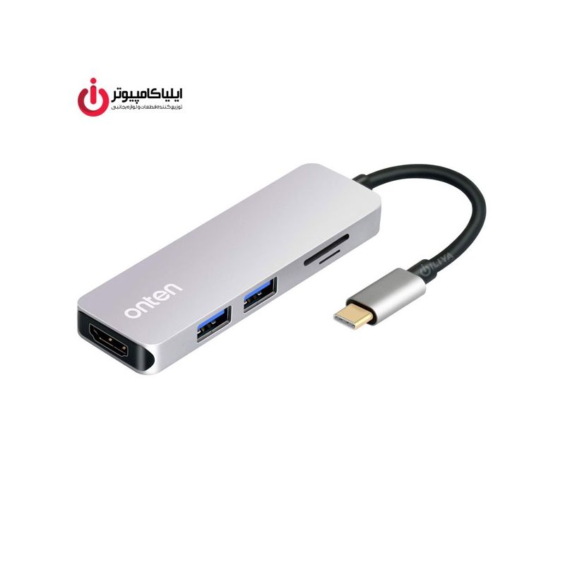 هاب USB3.0 Type-C با قابلیت تبدیل تصویر HDMI و کارت خوان برند آنتن مدل OTN-9591