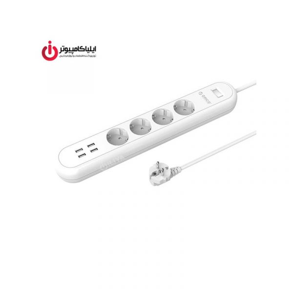 چندراهی محافظ برق 4 کانال و شارژر USB اوریکو مدل ODE-4A4U-EU