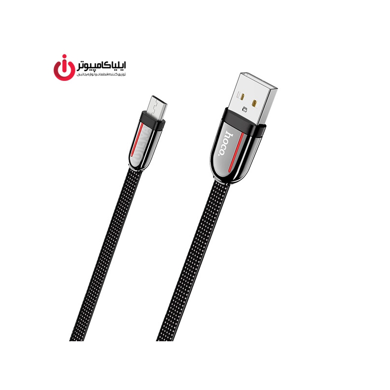 کابل کنفی پارچه ای فلت فست شارژ میکرو USB هوکو مدل U74 به طول 1.2 متر