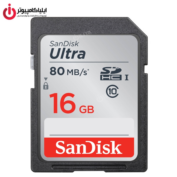 مموری کارت SD کلاس U1 10 برند سن دیسک مدل Ultra SDSDUNC ظرفیت 16 گیگابایت