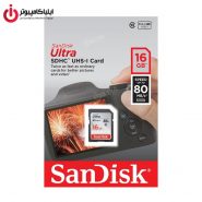 مموری کارت SD کلاس U1 10 برند سن دیسک مدل Ultra SDSDUNC ظرفیت 16 گیگابایت