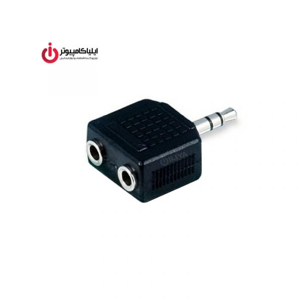 تبدیل کانکتور صوتی 3.5 میلی متری استریو نر به جک 3.5 میلی متری مادگی دوبل