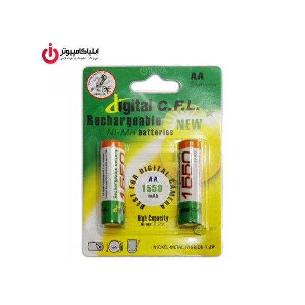 باتری قلمی Alkalain برند Digital C.F.L بسته 2 عددی با ظرفیت 1550mAh