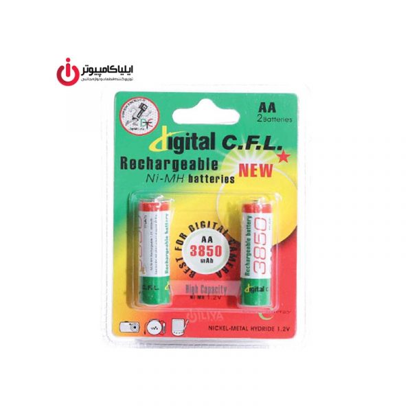 باتری قلمی Alkalain برند Digital C.F.L بسته 2 عددی با ظرفیت 3850mAh