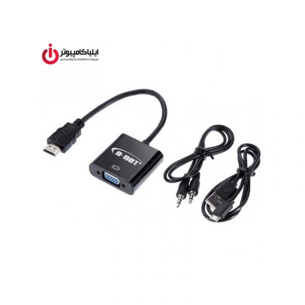 مبدل HDMI به VGA دی نت همراه با انتقال صدا Active