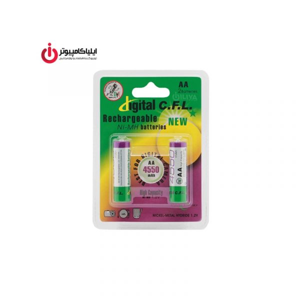 باتری قلمی Alkalain برند Digital C.F.L بسته 2 عددی با ظرفیت 4550mAh