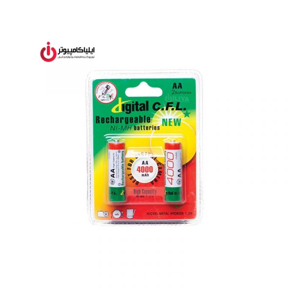 باتری قلمی Alkalain برند Digital C.F.L بسته 2 عددی با ظرفیت 4000mAh