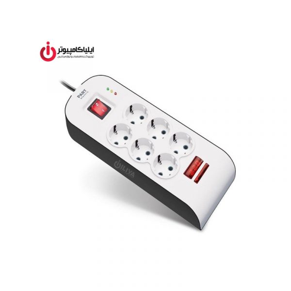 محافظ برق 6 کانال پارت الکتریک با کابل 1.8 متر مدل 8794