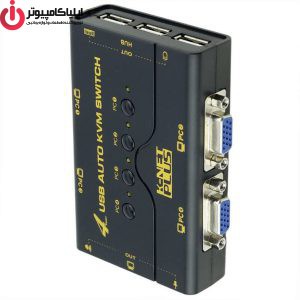 سوییچ KVM چهار پورت کی نت پلاس مدل KP-U624 با کابل USB + VGA
