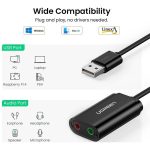 کارت صدا USB برند یوگرین مدل UGREEN US205-30724 - Image 2