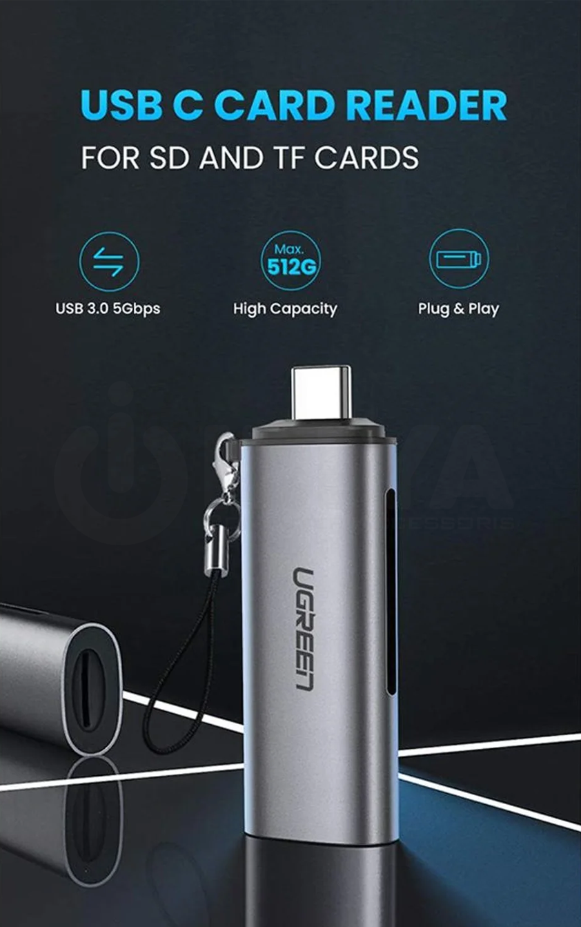 کارت خوان یوگرین مدل UGREEN CM184-50704 اتصال Type-C