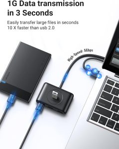 هاب USB 3.0 چهار پورت یوگرین مدل UGREEN CR113-20291 - Image 3
