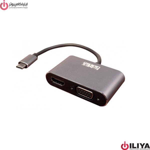 تبدیل Type-C به HDMI و VGA کی نت پلاس KP-COCM2HV02