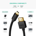 کابل micro HDMI male به HDMI male یوگرین مدل UGREEN HD127-30103 طول 2 متر