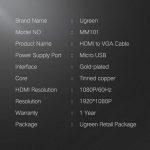 کابل تبدیل HDMI به micro USB / VGA یوگرین مدل MM101-30449 طول 1.5 متر
