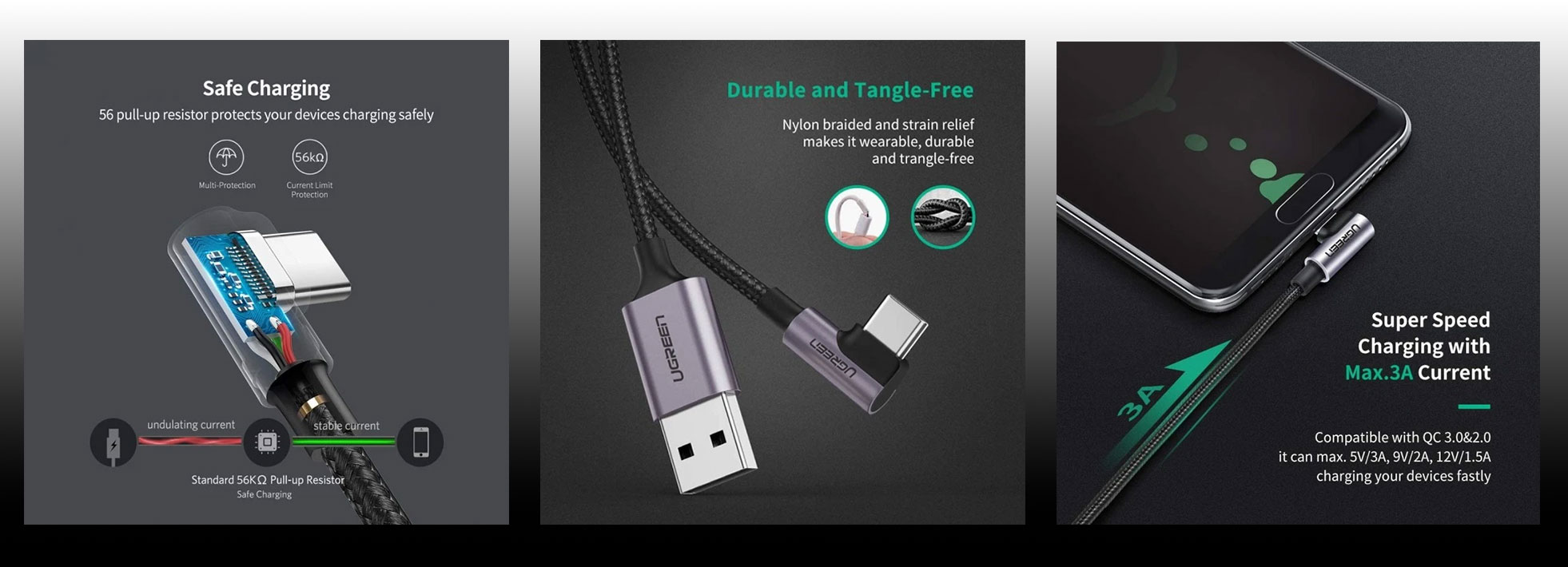 کابل تبدیل USB-C به USB یوگرین مدل UGREEN US284-50942 طول 2 متر