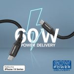 کابل USB-C پرومیت مدل SPRINGY.BLK طول 1.2 متر