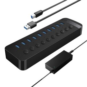 هاب یو اس بی آداپتوری 10 پورت USB3.0 اوریکو مدل ORICO CT2U3-10AB