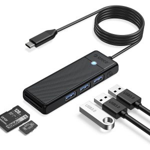 هاب 3 پورت USB3.0 اوریکو مدل ORICO PAPW3AT-C3-18 اتصال Type-C + کارت‌ریدر