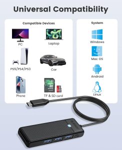 هاب 3 پورت USB3.0 اوریکو مدل ORICO PAPW3AT-C3-18 اتصال Type-C + کارت‌ریدر - تصویر 4