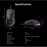 ماوس سیم دار گیمینگ هویت مدل  MS1038