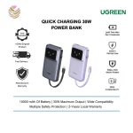 پاوربانک یوگرین مدل UGREEN PB511-35603B ظرفیت 10000 میلی آمپرساعت - Image 6