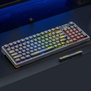 کيبورد گیمینگ سيم دار ، وايرلس و بلوتوثی آئولا مدل Aula F98 Pro White switch
