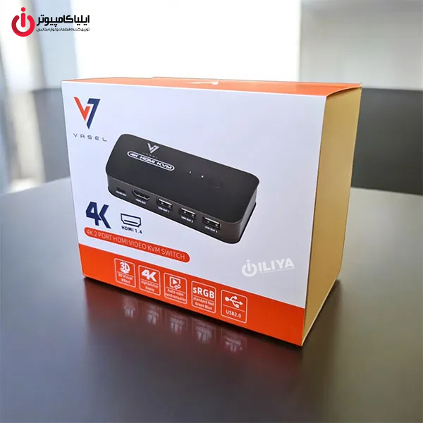 کی وی ام سوئیچ 2 پورت HDMI واصل مدل VASEL VSL-HK201
