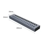 هاب 16 پورت USB3.0 فلزی ORICO BT2U3-16AB - Image 4