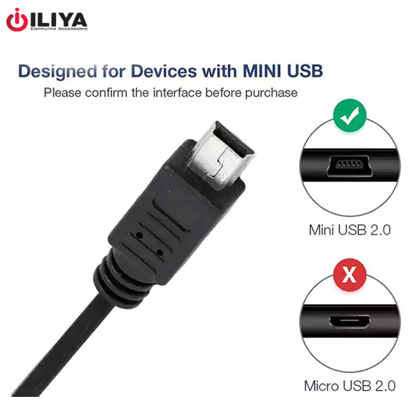 خرید کابل-USB-Mini-5Pin-با-سوکت-90++8