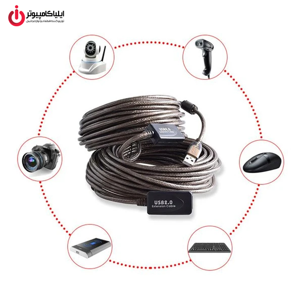 خرید کابل افزایش طول USB2.0 دی نت مدل  D-NET DT-461 10m از ایلیاکامپیوتر مشهد