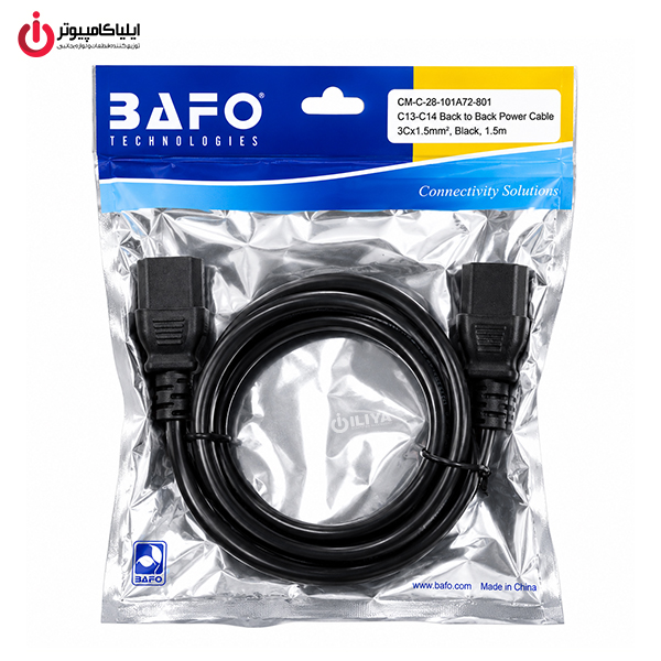 خرید کابل برق بک تو بک BAFO C13-C14 1.5m از ایلیاکامپیوتر مشهد