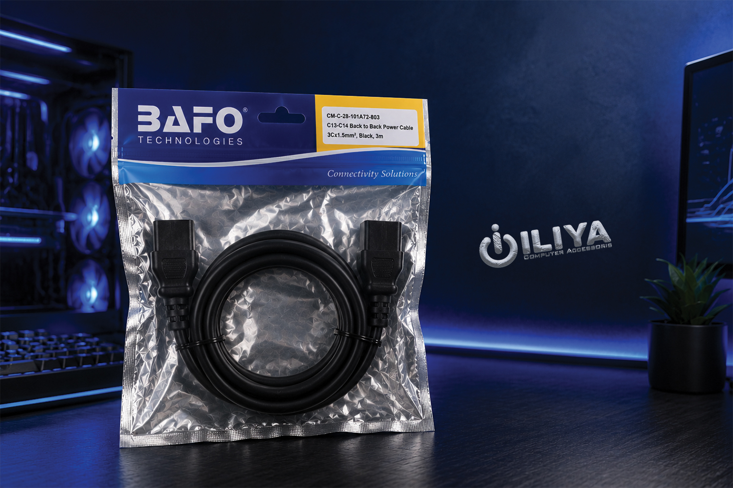 خرید کابل برق بک تو بک BAFO C13-C14 3m از ایلیاکامپیوتر مشهد