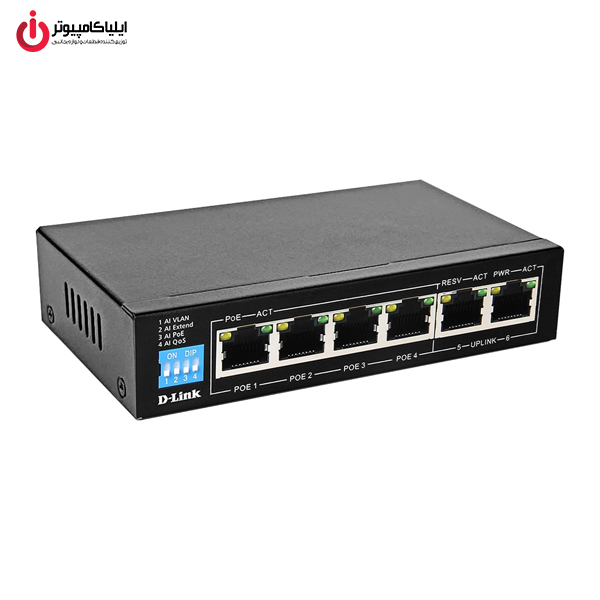 خرید سوئیچ شبکه PoE دی-لینک مدل D-Link DGS-F1006P-E از ایلیاکامپیوتر مشهد