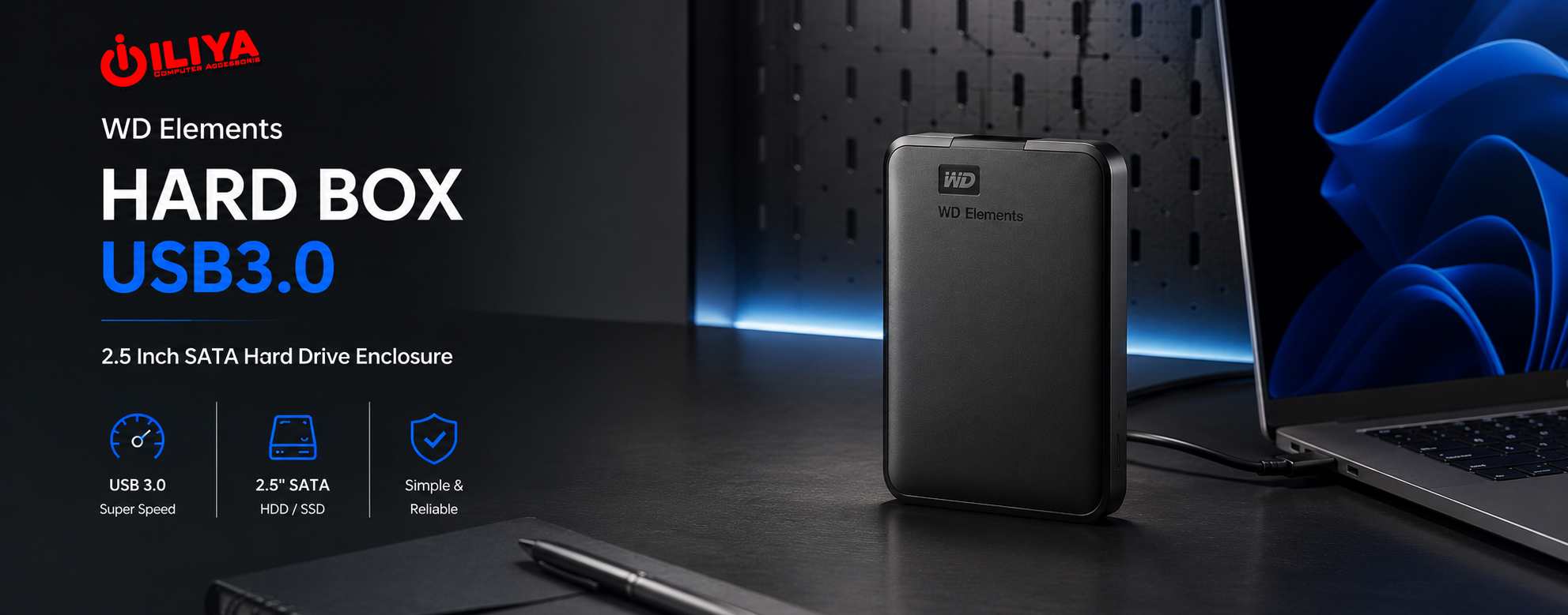 خرید باکس هارد 2.5 اینچی USB 3.0 وسترن دیجیتال Western Digital Elements از ایلیاکامپیوتر مشهد