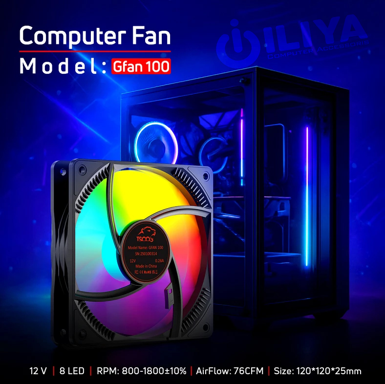 خرید فن کیس گیمینگ تسکو مدل TSCO GFAN 100 Skadi Storm از ایلیاکامپیوتر مشهد