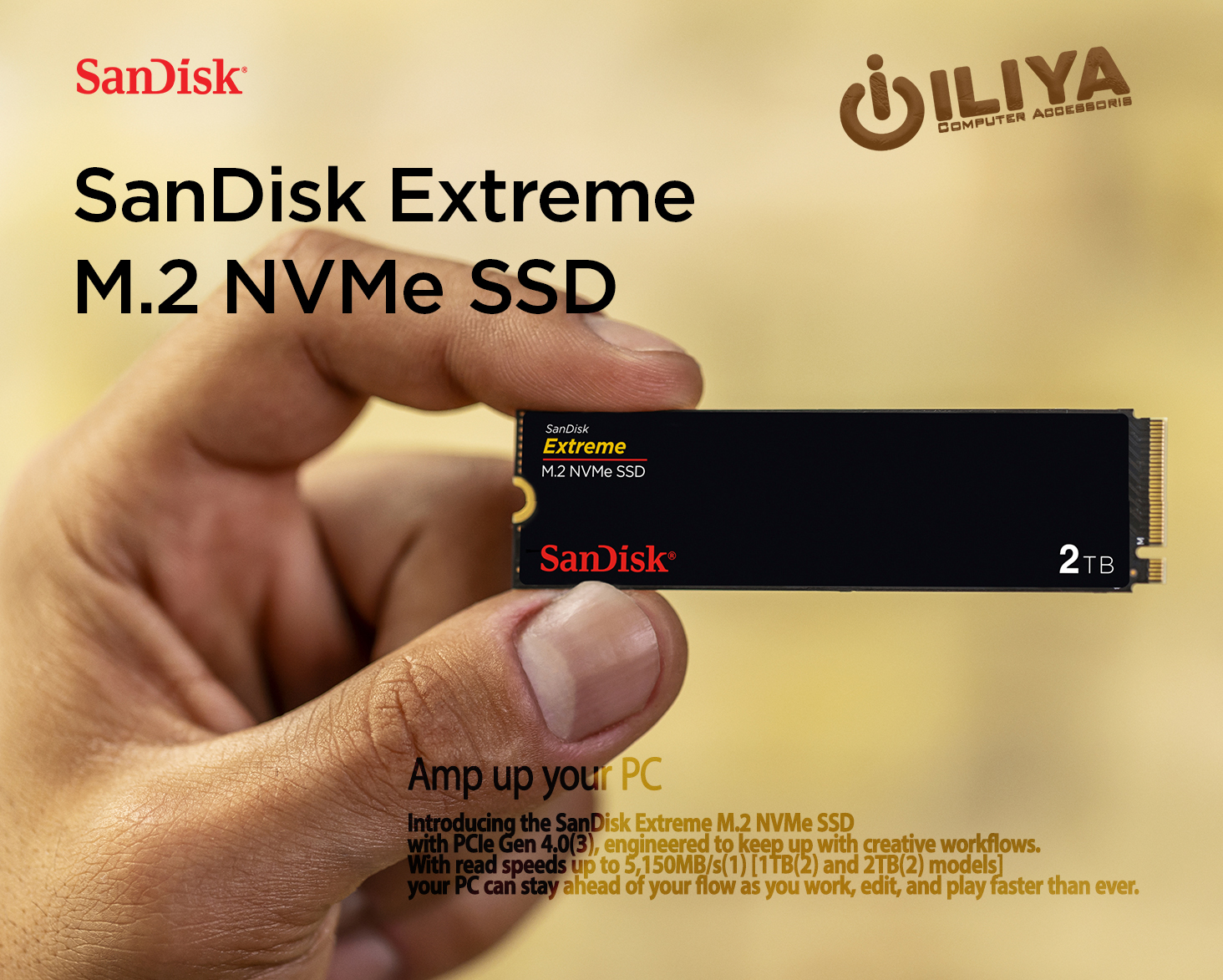 خرید هارد SanDisk Extreme SDSSDX3N-1T00-G26 ظرفیت 1 ترابایت از ایلیاکامپیوتر مشهد