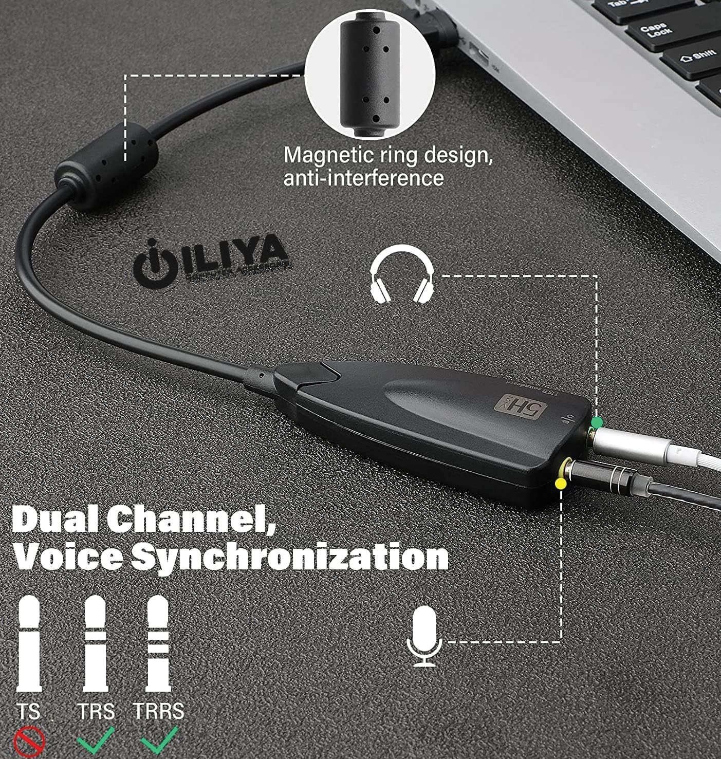 خرید کارت صدا اکسترنال USB مدل 5HV2 از ایلیاکامپیوتر مشهد