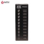 هاب یو اس بی آداپتوری 10 پورت کی نت پلاس مدل K-NET PLUS KP-HA110 - Image 2