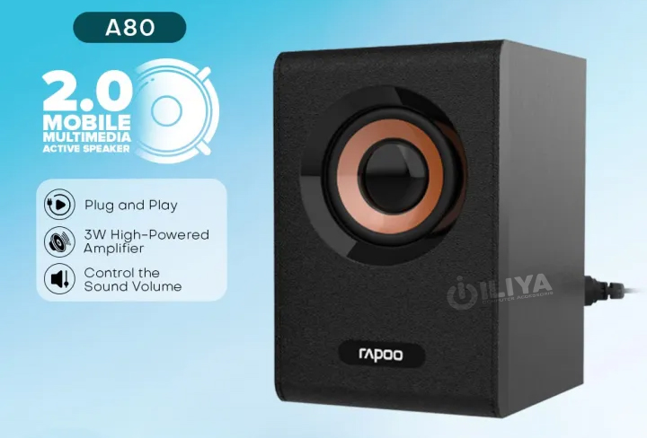 خرید اسپیکر 2 تکه دسکتاپ RAPOO A80 از ایلیاکامپیوتر مشهد