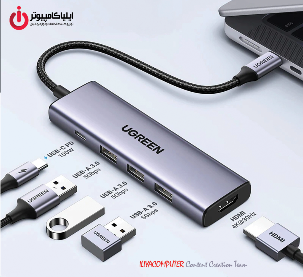 خرید هاب UGREEN CM511-15596 از ایلیاکامپیوتر مشهد