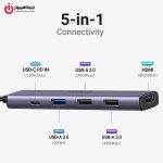 هاب 5 پورت چندکاره یوگرین مدل UGREEN CM511-15596 - Image 2